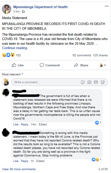 These are just two of the comments on Facebook