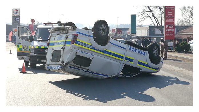 Traumatising accident involving 1 SAPS vehicle