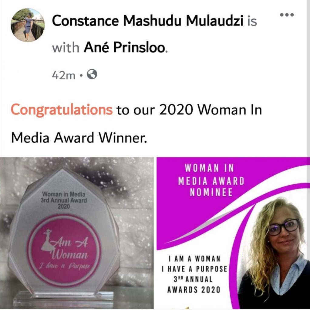 Ané recognised and awarded as top influential woman in media  